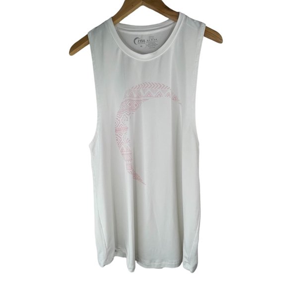 ZYIA Tops Zyia Active Crescent Moon Muscle Tee Tank Top Activewear